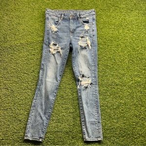 Distressed Blue Jeans